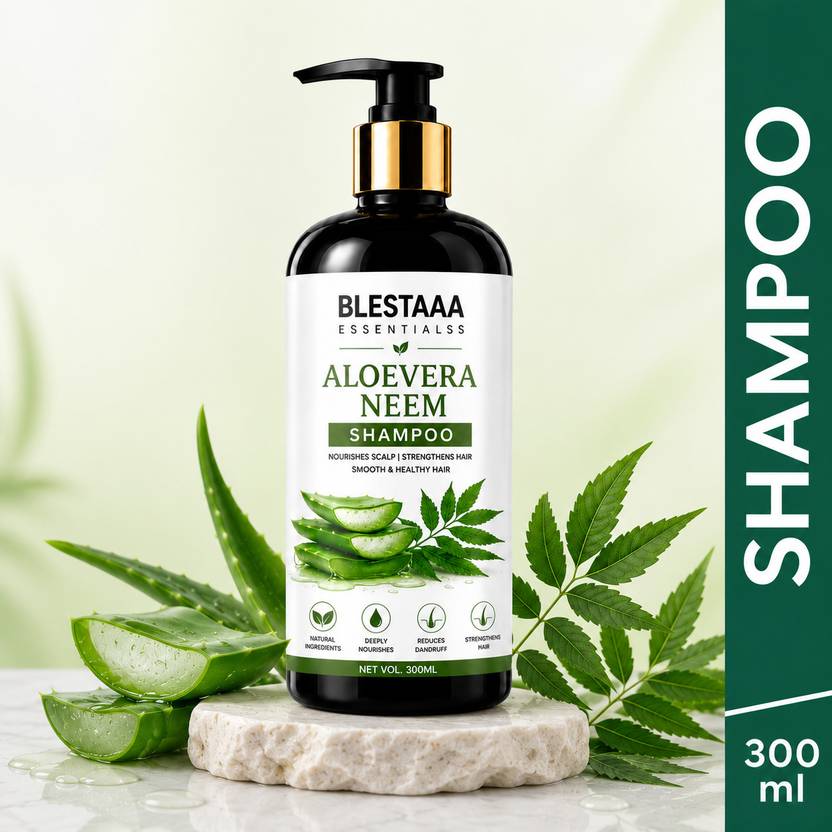 blestaaa essentialss Aloe Vera Shampoo For Smooth & Silky Hair Dandruff Cleane.