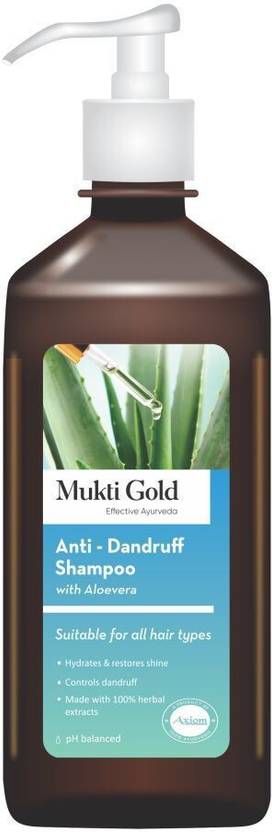 AXIOM Mukti Gold Anti-Dandruff Shampoo With Aloevera |Hydrates & Restores shine