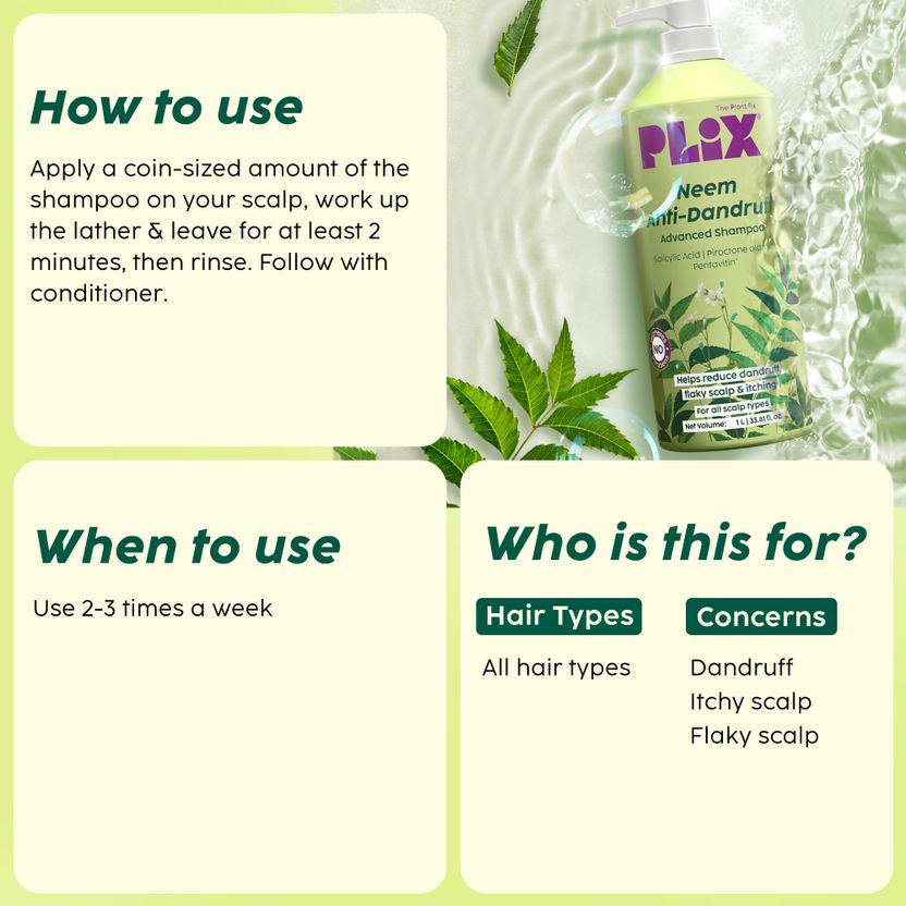 The Plant Fix Plix Neem Anti-Dandruff Shampoo 200ml - Image 4