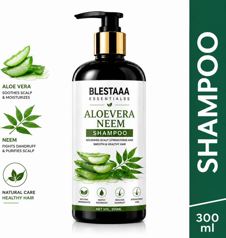 blestaaa essentialss Neem & Aloe Vera Shampoo | Anti-Dandruff |