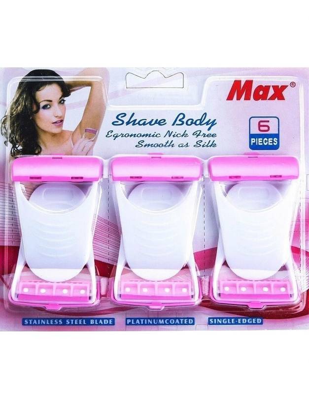 MAX Safit Woman Shave Body Stainless Steel Disposable Razor, Women
