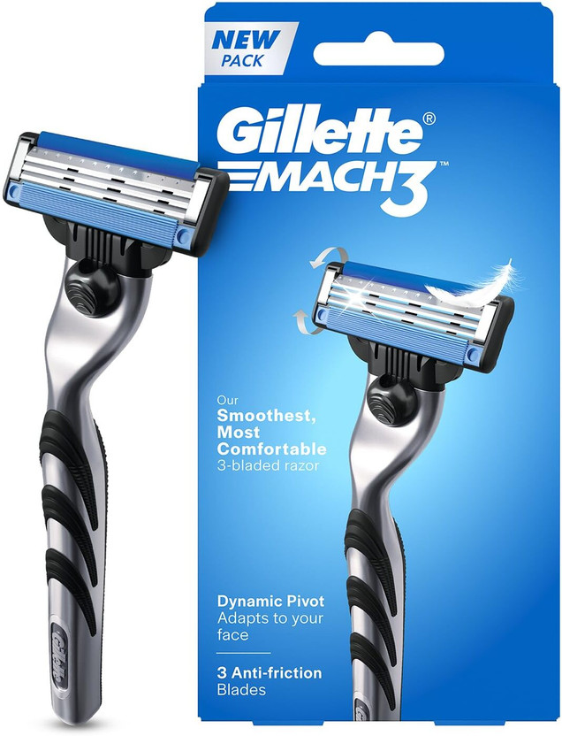 Gillette Mach 3 Razor With Anti Friction Blades 1 Cartridge + 1n