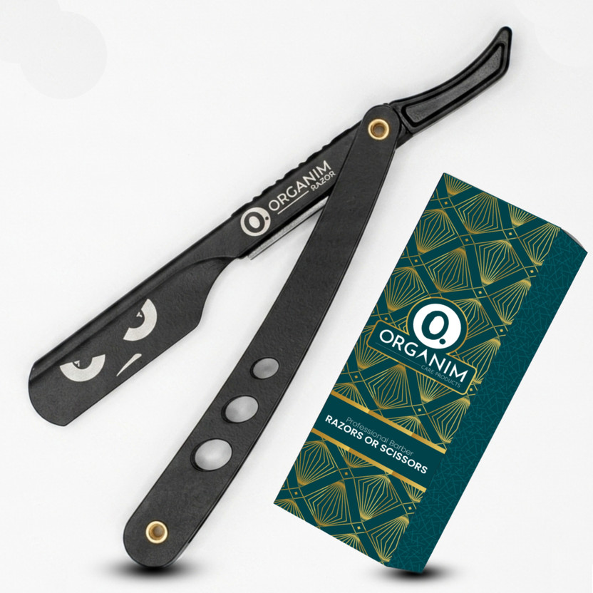 Organim care products Stainless Steel Black Coated Barber Razor
