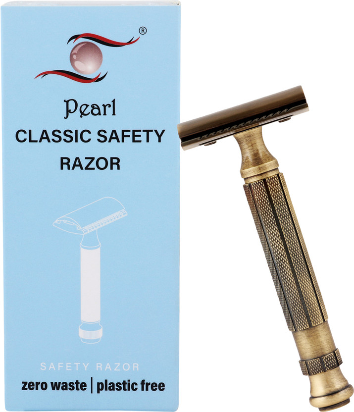 Pearl Shaving Double Edge Safety Razor (L-55antique brass), Men