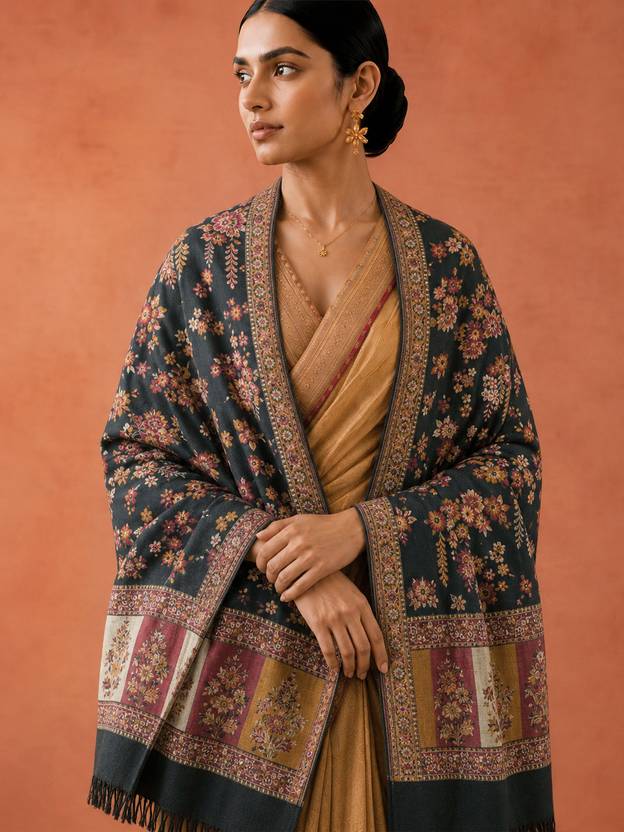 SOURAGYA Pashmina Floral Print Women Shawl