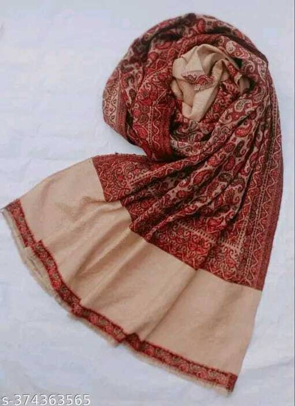 LIBSADRESSES Wool Self Design Women Shawl