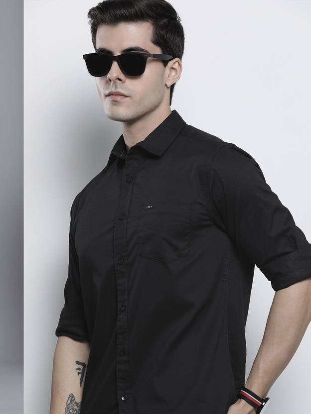 The Indian Garage Co. Men Slim Fit Solid Spread Collar Casual Shirt