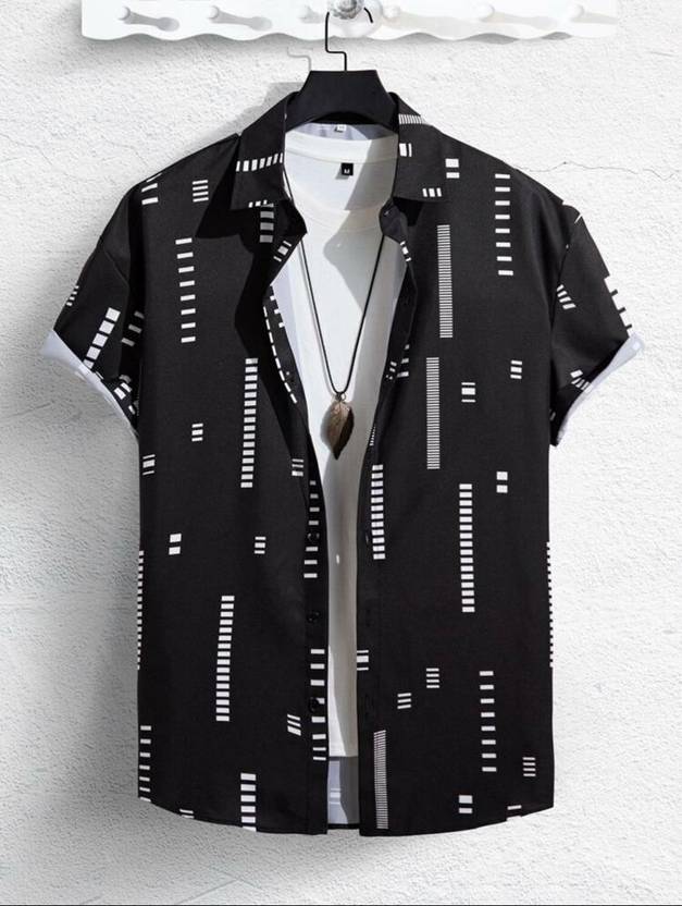SEVENTEENSTITCH Men Slim Fit Printed Cut Away Collar Casual Shirt