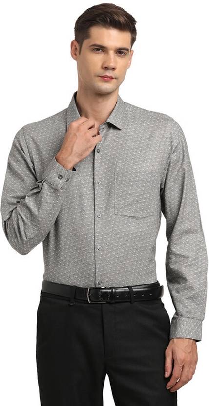 TURTLE Men Slim Fit Self Design Spread Collar Formal Shirt