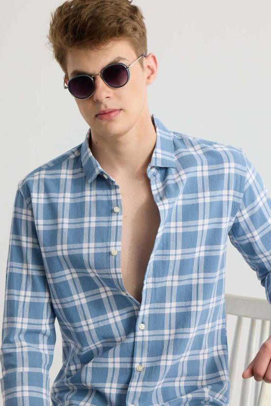 Jai Textiles Men Slim Fit Checkered Spread Collar Casual Shirt