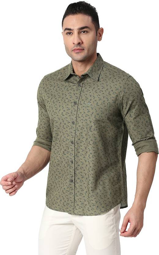 Men Slim Fit Printed Spread Collar Casual Shirt