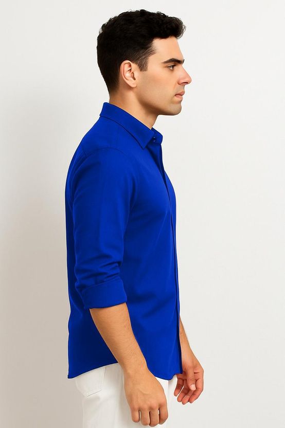 MACSAM Men Regular Fit Solid Spread Collar Shirt - Image 3