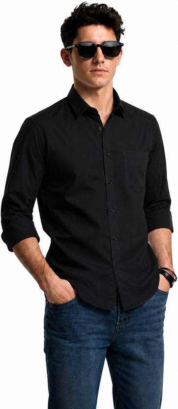 Modishtouch Men Regular Fit Solid Spread Collar Casual Shirt