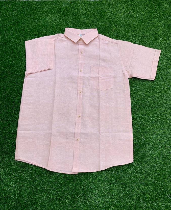 Ansary Collection Men Solid Formal Orange Shirt