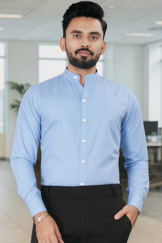 SHIRTZONE Men Solid Formal Blue Shirt