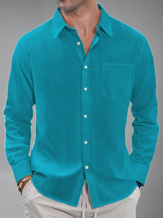Vida Loca Men Slim Fit Solid Spread Collar Casual Shirt