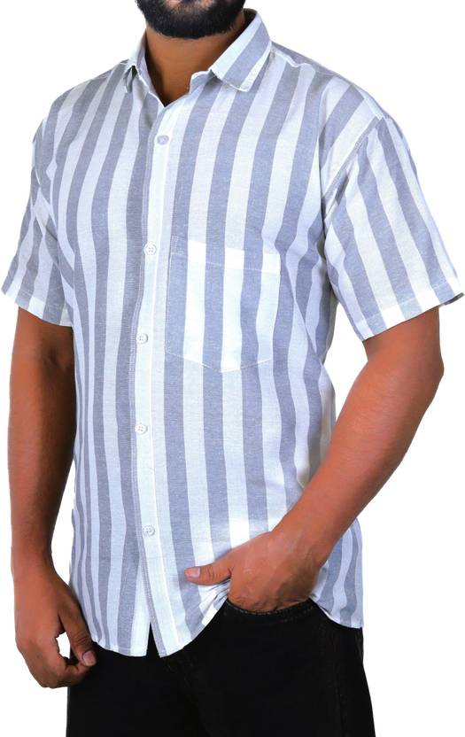 Auzanoor Collection Men Regular Fit Striped Spread Collar Casual Shirt