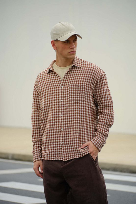 Bonkers Men Relaxed Fit Checkered Casual Shirt - Image 1