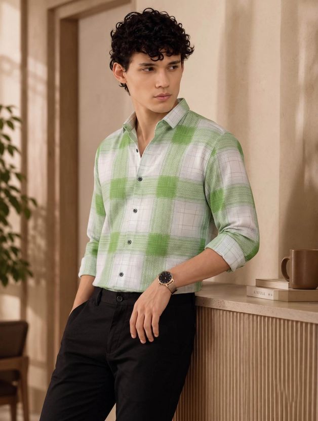 Black Deer Men Black Checkered Shirt - Image 3
