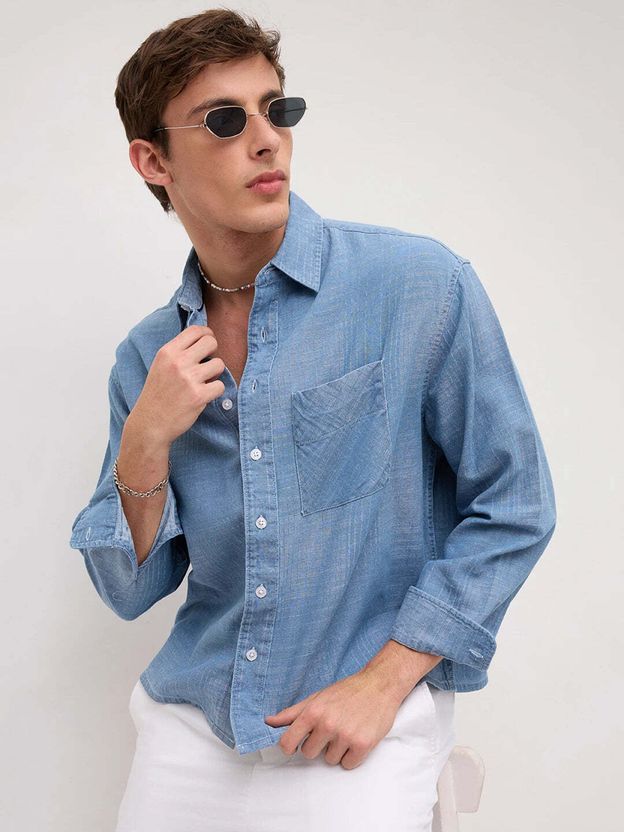 VASTRADO Men Regular Fit Solid Casual Shirt - Image 3