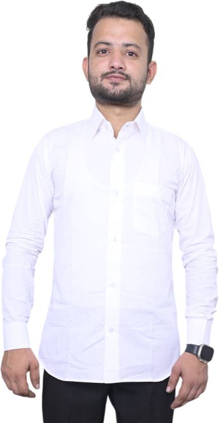 AL-Crease Men Slim Fit Solid Double Collar Casual Shirt