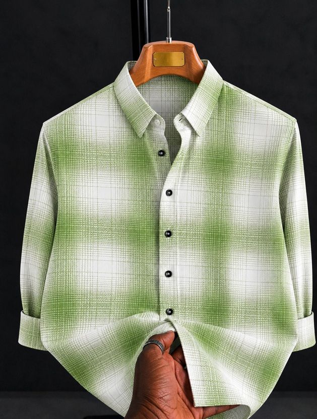 ravendra creation Men Checkered Casual White, Blue Shirt - Image 5