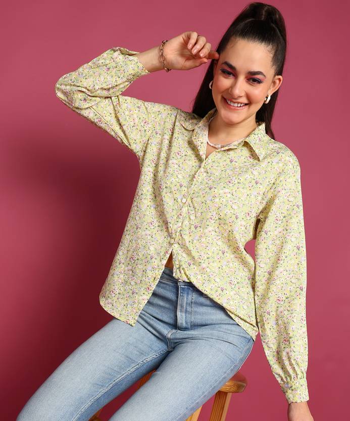 METRONAUT Women Regular Fit Printed Spread Collar Casual Shirt
