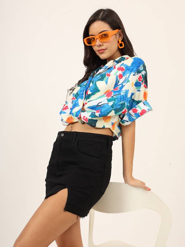 CHARMGAL Women Relaxed Fit Floral Print Casual Shirt