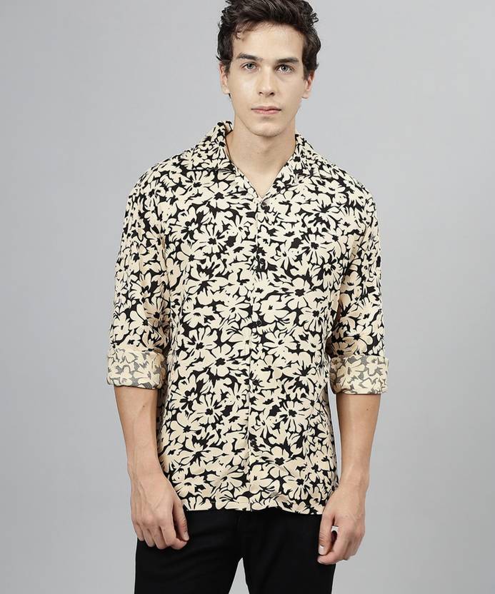 Hancock Men Relaxed Fit Printed Lapel Collar Casual Shirt