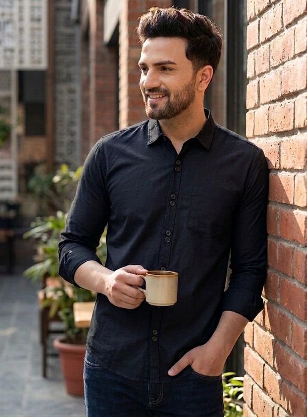 TIGER SNAKE Men Black Formal Shirt - Image 4