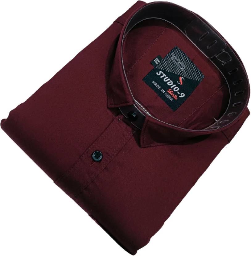 Studio-9 Men Regular Fit Solid Spread Collar Casual Shirt