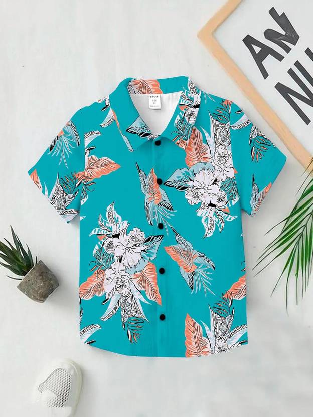 bhizy Boys Color Block Casual Blue Shirt