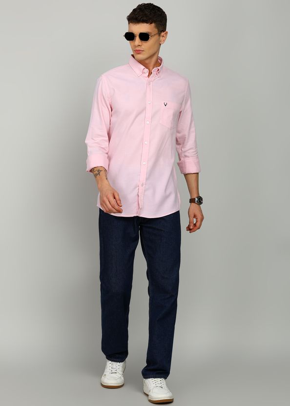Allen Solly Men Regular Fit Solid Button Down Shirt - Image 2