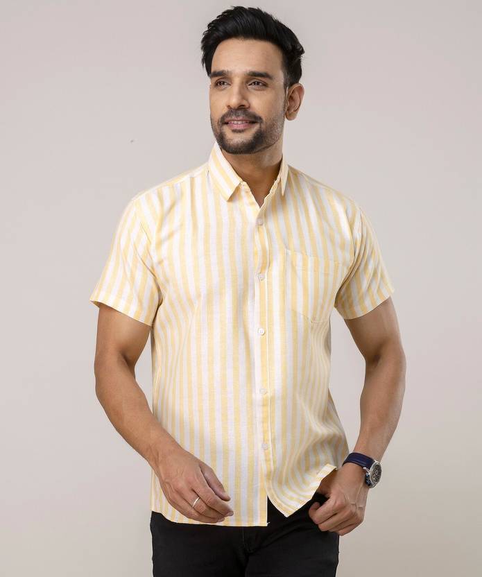 AuzaSho Collection Men Regular Fit Striped Spread Collar Casual Shirt