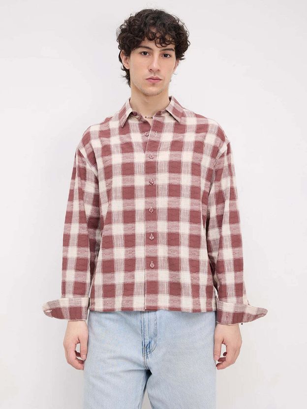 VASTRADO Men Oversized Checkered Casual Shirt - Image 5