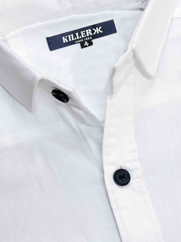 KILLER Boys Regular Fit Solid Spread Collar Shirt - Image 5