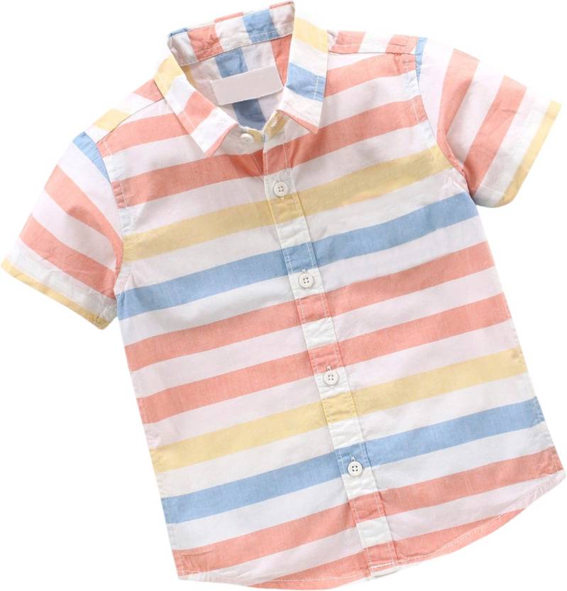 RAVYA TRENDZ Boys Regular Fit Printed Button Down Collar Festive Shirt