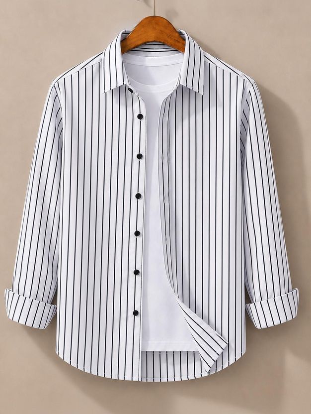 JACKBELLA Men Striped Green Shirt - Image 9