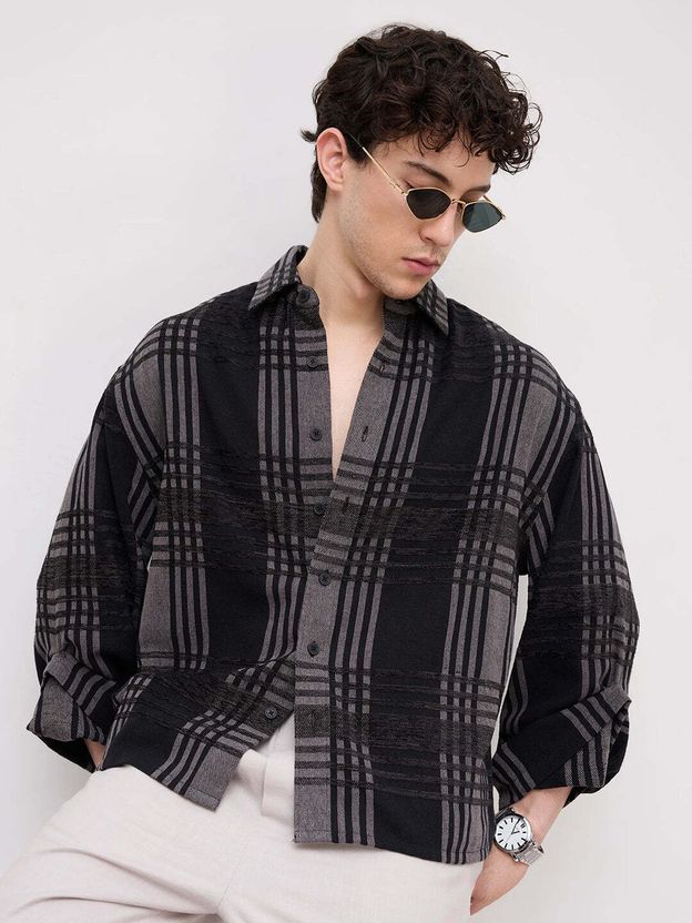 VASTRADO Men Oversized Checkered Shirt - Image 5