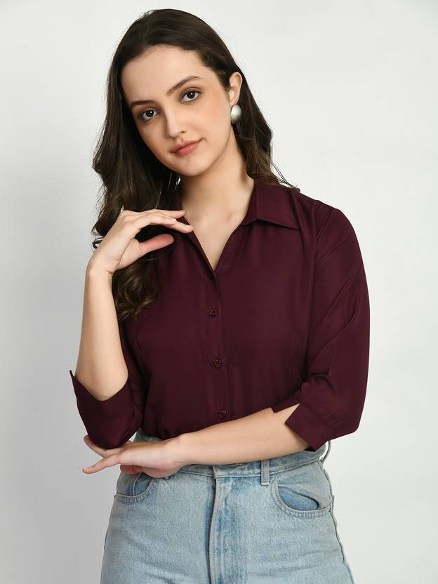 AKSHATANI FASHION Women Solid Formal Purple Shirt