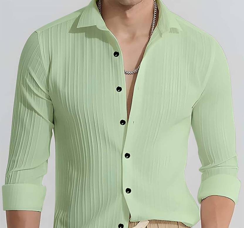 COMBRAIDED Men Regular Fit Striped Spread Collar Formal Shirt