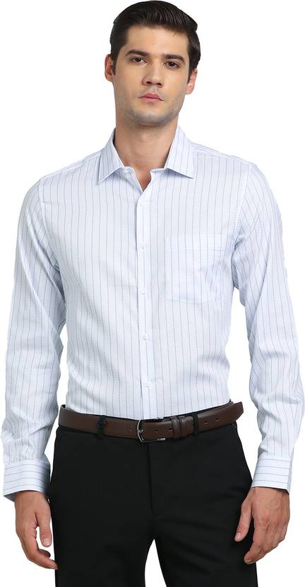 TURTLE Men Slim Fit Striped Spread Collar Formal Shirt