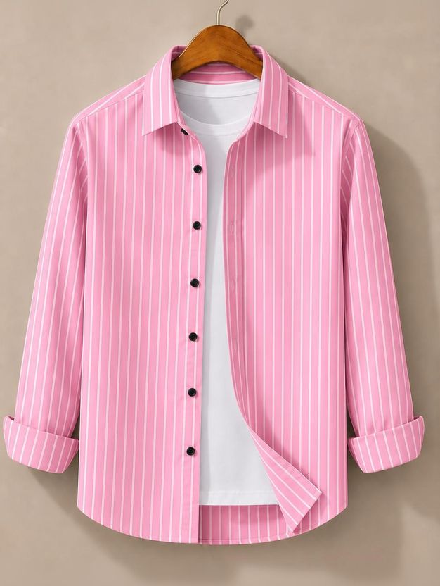 JACKBELLA Men Striped Green Shirt - Image 6
