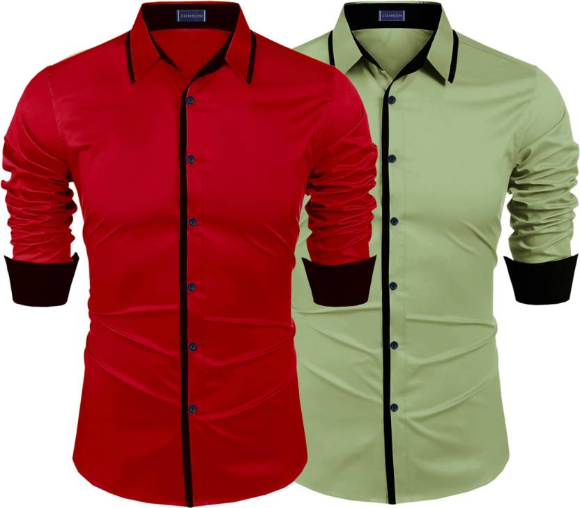 [Sizes S, M, L, XL] Fifth U Men Regular Fit Solid Casual Shirt  (Pack of 2)