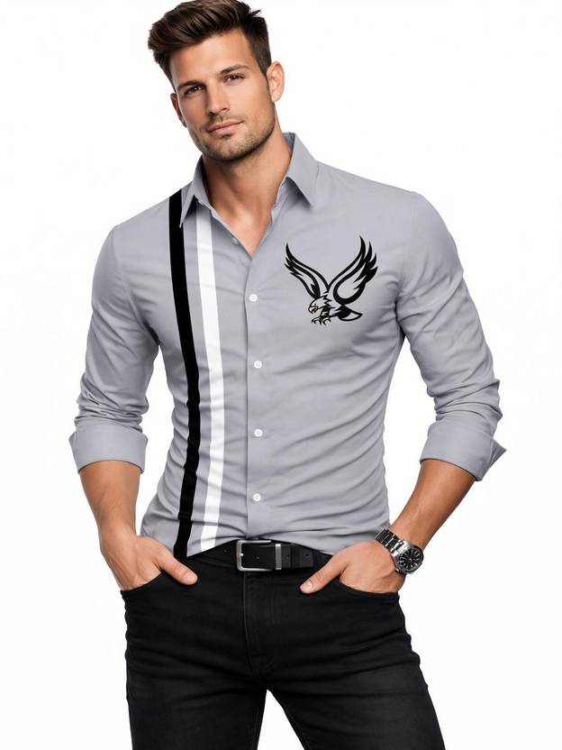 KAPURIYA FAB Men Regular Fit Printed Spread Collar Casual Shirt