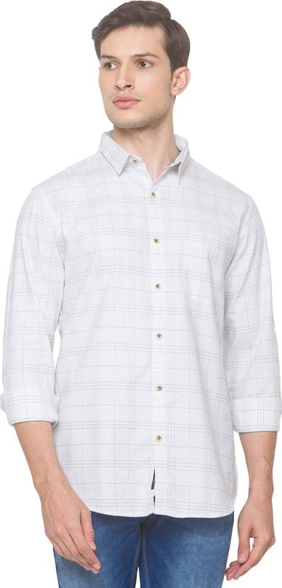SNX Men Regular Fit Checkered Spread Collar Casual Shirt