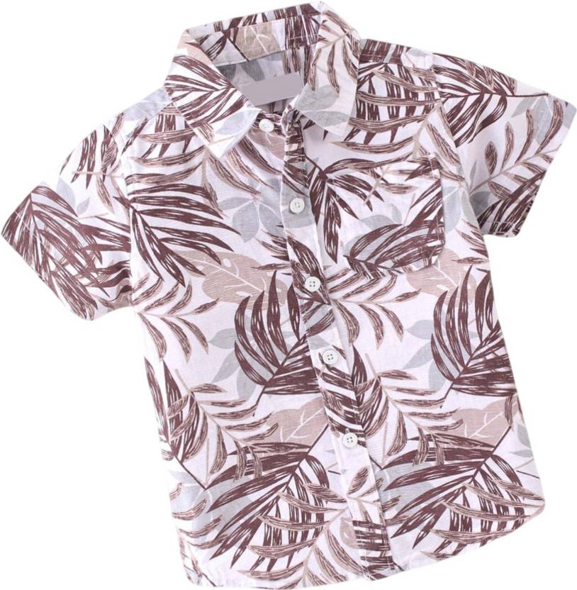 RAVYA TRENDZ Boys Regular Fit Printed Button Down Collar Festive Shirt