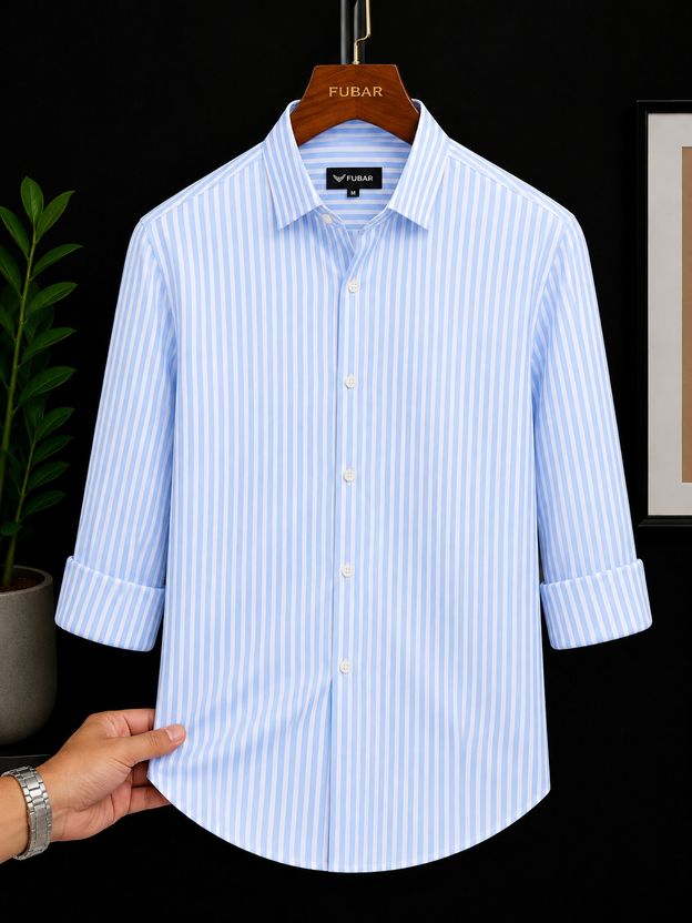 FUBAR Men Slim Fit Mandarin Collar Shirt - Image 10
