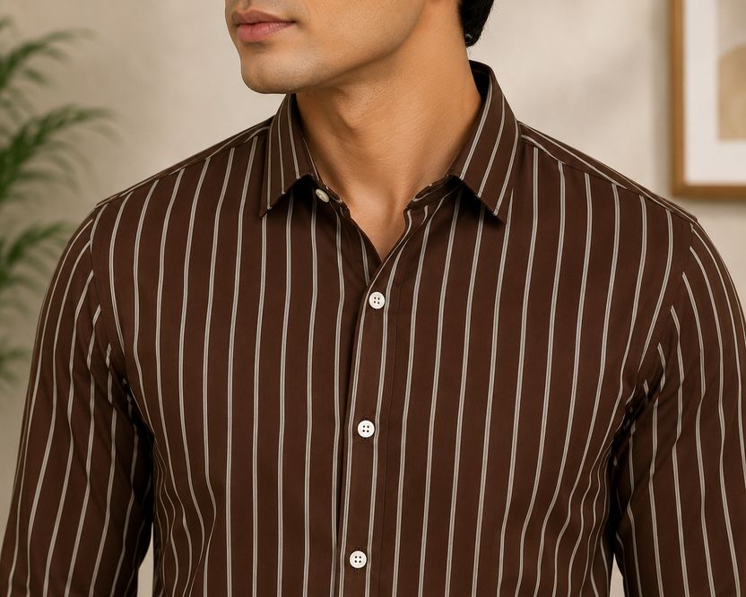 FUBAR Men Slim Fit Striped Shirt - Image 2