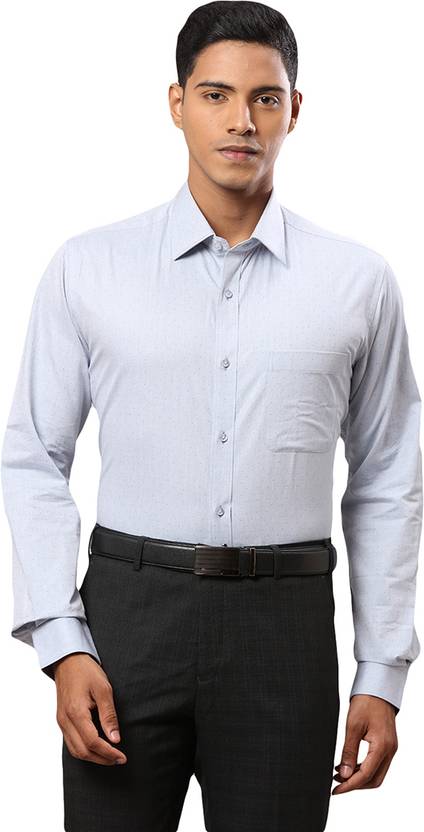 Raymond Men Slim Fit Self Design Spread Collar Formal Shirt
